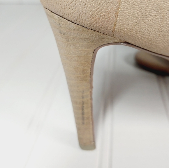 Nine West Open Toe Buckle Tan Heels C14 - Picture 9 of 15